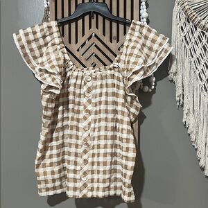 Matilda Jane Gingham Blouse Top size Large